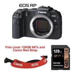Canon® Canon EOS RP +Canon Red Strap + Lexar Professional 128GB 667x Card