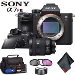 Sony Alpha A7R III Mirrorless Digital Camera (Body Only) + 24-105mm Lens + Filter Kit + Memory Card Kit + Carrying Case Ultimate Bundle