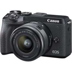 Canon® Canon EOS M6 Mark II Mirrorless Digital Camera With 15-45mm Lens And EVF-DC2 (Black) International Model (No Warranty)
