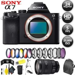 Sony Alpha A7 Mirrorless Digital Camera International Model + Sony FE 24-105mm Lens Bundle