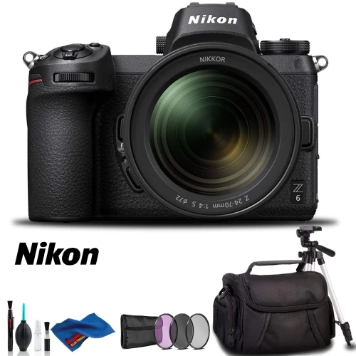Nikon Z 6 Mirrorless Digital Camera With 24-70mm Lens, Case, And Tripod Kit (International Model) 3 Nikon Z 6 Mirrorless Digital Camera With 24-70mm Lens, Case, And Tripod Kit (International Model)
