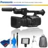 Panasonic AG-UX180 4K Premium Professional Camcorder + Backpack + LED Light + Tripod + Cleaning Kit