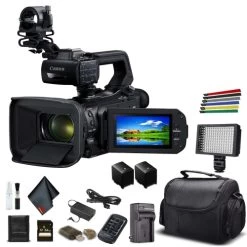 CanonĀ® Canon XA55 Professional UHD 4K Camcorder (3668C002) W/Extra Battery, Soft Padded Bag, 64GB Memory Card, LED Light, And M