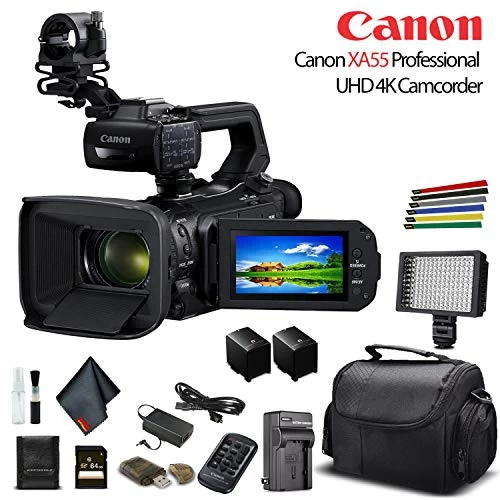 Canon® Canon XA55 Professional UHD 4K Camcorder (3668C002) W/Extra Battery, Soft Padded Bag, 64GB Memory Card, LED Light, And M 8 Canon® Canon XA55 Professional UHD 4K Camcorder (3668C002) W/Extra Battery, Soft Padded Bag, 64GB Memory Card, LED Light, And M - Image 6