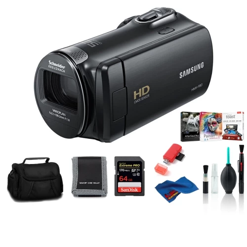 Samsung HMX-F90 Camcorder Black Bundle With 64 GB Memory Card + Corel Kit 3 Samsung HMX-F90 Camcorder Black Bundle With 64 GB Memory Card + Corel Kit