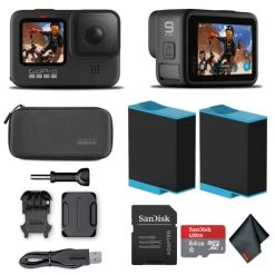 GoPro HERO9 Black - Waterproof Action Camera + 64GB Card And Extra HERO9 Battery