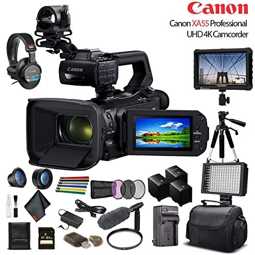 Canon® Canon XA55 Professional UHD 4K Camcorder (3668C002) W/ 2 Extra Battery, Soft Padded Bag, 64GB Memory Card, Filter Kit, L 8 Canon® Canon XA55 Professional UHD 4K Camcorder (3668C002) W/ 2 Extra Battery, Soft Padded Bag, 64GB Memory Card, Filter Kit, L - Image 6
