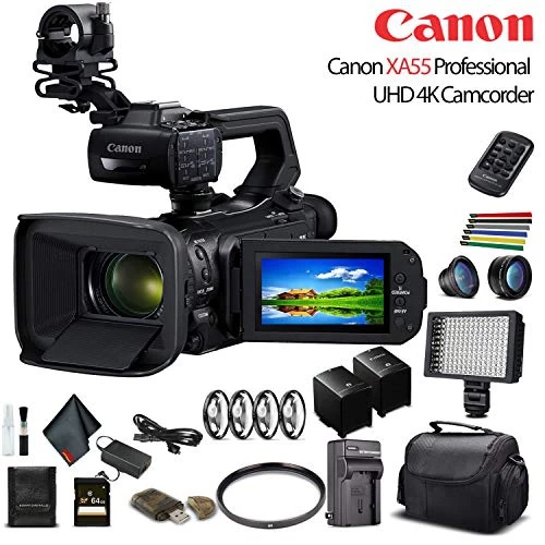 Canon® Canon XA55 Professional UHD 4K Camcorder (3668C002) W/Extra Battery, Soft Padded Bag, 64GB Memory Card, LED Light, Close 8 Canon® Canon XA55 Professional UHD 4K Camcorder (3668C002) W/Extra Battery, Soft Padded Bag, 64GB Memory Card, LED Light, Close - Image 6