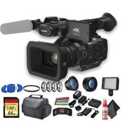Panasonic AG-UX180 4K Professional Camcorder (AG-UX180PJ8) With UV Filter, Close Up Diopters, Wide Angle Lens,Tripod, Pa