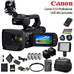 Canon® Canon XA50 Professional UHD 4K Camcorder (3669C002) W/Extra Battery, Soft Padded Bag, 64GB Memory Card, LED Light, Close -Outdoor Camera Shop 15848718 5