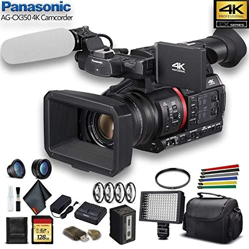 Panasonic AG-CX350 4K Camcorder (AG-CX350) W/Padded Case, 128 GB Memory Card, Lens Attachments, Wire Straps, LED Light, And More 8 Panasonic AG-CX350 4K Camcorder (AG-CX350) W/Padded Case, 128 GB Memory Card, Lens Attachments, Wire Straps, LED Light, And More - Image 6