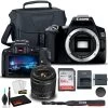 Canon® Canon EOS 250D / Rebel SL3 DSLR Camera With 18-55mm Lens (Black) (3453C002) + EOS Bag + Sandisk Ultra 64GB Card + Cleaning Set And More (International Model)