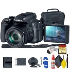Canon® Canon PowerShot SX70 HS Digital Camera (3071C001) - With 32GB Memory Card, Bag, Cleaning Kit, And More