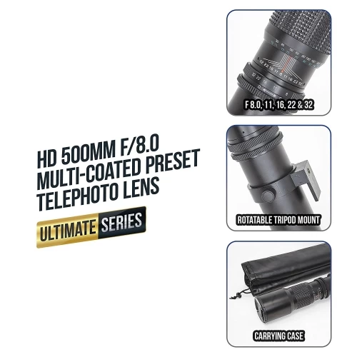 Canon® Canon EOS 2000D/Rebel T7 + 18-55mm + 75-300mm + 500mm + 420-800mm Lenses - Bundle Includes: Extra Battery, Sandisk Ultra 64GB SD, Flash, Tripod, Telephoto And Wide Angle Lenses And Much More 9 Canon® Canon EOS 2000D/Rebel T7 + 18-55mm + 75-300mm + 500mm + 420-800mm Lenses - Bundle Includes: Extra Battery, Sandisk Ultra 64GB SD, Flash, Tripod, Telephoto And Wide Angle Lenses And Much More - Image 7