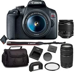 Canon® Canon EOS Rebel T7 DSLR Camera Bundle With 2 Lenses (18-55 + 75-300mm Lens) + UV Filter + Carrying Case + More 13 Canon® Canon EOS Rebel T7 DSLR Camera Bundle With 2 Lenses (18-55 + 75-300mm Lens) + UV Filter + Carrying Case + More -Outdoor Camera Shop 15890074 5