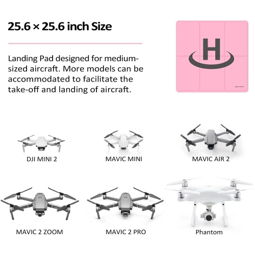 VCUTECH Drone Landing Pad 25 Inch(65cm) For DJI Mavic 3 | Mavic Air 2/2S | Mavic Mini 2/1/SE | Mavic 2 Pro/Zoom | DJI FPV | DJI Phantom | Drone Accessories(Pink) 4 VCUTECH Drone Landing Pad 25 Inch(65cm) For DJI Mavic 3 | Mavic Air 2/2S | Mavic Mini 2/1/SE | Mavic 2 Pro/Zoom | DJI FPV | DJI Phantom | Drone Accessories(Pink) - Image 2