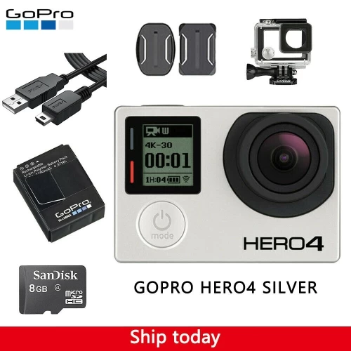 Refurbished (Good) - GoPro Hero 4 Silver Edition Camcorder Camera Waterproof Case+Battery+USB Charger 3 Refurbished (Good) - GoPro Hero 4 Silver Edition Camcorder Camera Waterproof Case+Battery+USB Charger