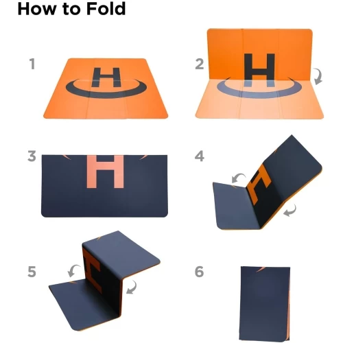 VCUTECH Drone Landing Pad 25 Inch(65cm) For DJI Mavic 3 | Mavic Air 2/2S | Mavic Mini 2/1/SE | Mavic 2 Pro/Zoom | DJI FPV | DJI Phantom | Drone Accessories(Black/Orange) 4 VCUTECH Drone Landing Pad 25 Inch(65cm) For DJI Mavic 3 | Mavic Air 2/2S | Mavic Mini 2/1/SE | Mavic 2 Pro/Zoom | DJI FPV | DJI Phantom | Drone Accessories(Black/Orange) - Image 2