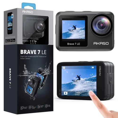 AKASO Brave 7 LE 4K30FPS 20MP WiFi Action Camera With Touch Screen Vlog Camera EIS 2.0 Remote Control 131 Feet Underwater Camera With 2X 1350mAh Batteries 3 AKASO Brave 7 LE 4K30FPS 20MP WiFi Action Camera With Touch Screen Vlog Camera EIS 2.0 Remote Control 131 Feet Underwater Camera With 2X 1350mAh Batteries