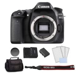 Canon® Canon EOS 80D DSLR Camera (Body Only) Bundle Kit With Carrying Bag + LCD Screen Protectors - International Model