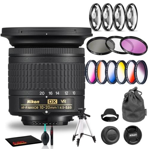 Nikon AF-P DX NIKKOR 10-20mm F/4.5-5.6G VR Lens Includes Filter Kits And Tripod (Intl Model) 3 Nikon AF-P DX NIKKOR 10-20mm F/4.5-5.6G VR Lens Includes Filter Kits And Tripod (Intl Model)