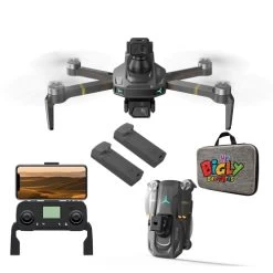 The Bigly Brothers E59 Mark III Delta Orange Superior Edition, GPS Drone, 4k Camera, 1 Key Return Home, All Around Obstacle Avoidance, New Release, Carrying Case & 2 Batt Included