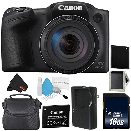 Canon® Canon PowerShot SX420 Is Digital Camera (Black) 1068C001 International Model + NB-11L Lithium Ion Battery + 16GB Memory Card Starter Bundle 7 Canon® Canon PowerShot SX420 Is Digital Camera (Black) 1068C001 International Model + NB-11L Lithium Ion Battery + 16GB Memory Card Starter Bundle - Image 5