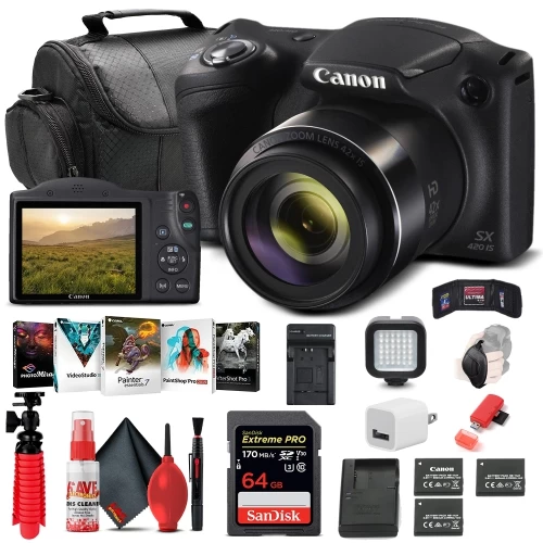Canon® Canon PowerShot SX420 IS Digital Camera (1068C001) + 64GB Card Pro Bundle 3 Canon® Canon PowerShot SX420 IS Digital Camera (1068C001) + 64GB Card Pro Bundle