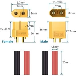 20PCS 10Pairs XT60 Male & Female Bullet Connectors Power Plugs W/ Heat Shink For RC Car/Boat/LiPo Battery 9 20PCS 10Pairs XT60 Male & Female Bullet Connectors Power Plugs W/ Heat Shink For RC Car/Boat/LiPo Battery -Outdoor Camera Shop 16090097 2