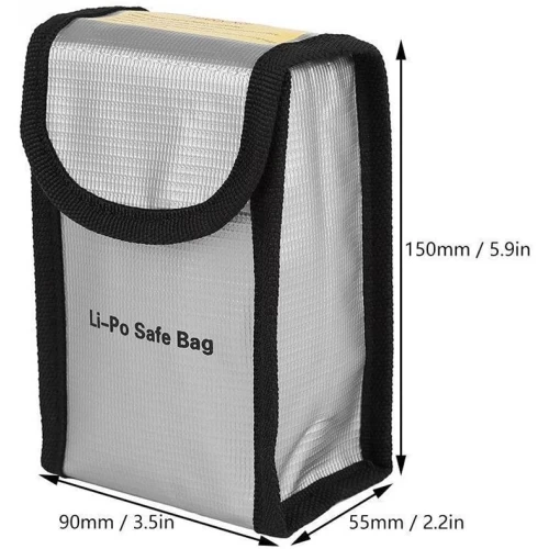 Fireproof Bag LiPo Battery Bag, Battery Safe Storage Bag LiPo Guard Pouch, 2 PCs (150 X 90 X 55 Mm) 3 Fireproof Bag LiPo Battery Bag, Battery Safe Storage Bag LiPo Guard Pouch, 2 PCs (150 X 90 X 55 Mm)