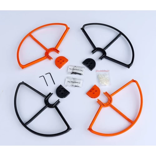 Snap On/Off Prop Guards 2X Orange & 2X Black Compatible For DJI Phantom 1 & 2 Phantom 3 Tool Free Quick 3 Snap On/Off Prop Guards 2X Orange & 2X Black Compatible For DJI Phantom 1 & 2 Phantom 3 Tool Free Quick