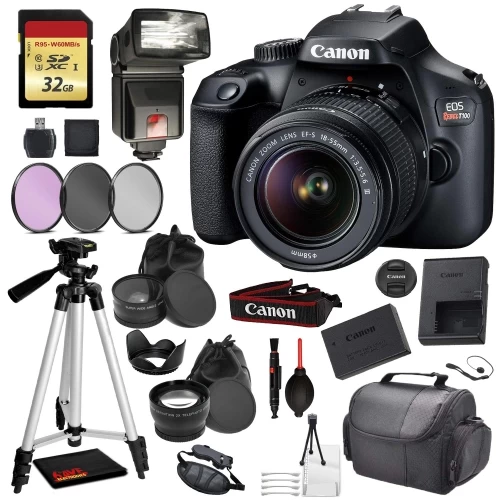 Canon® Canon EOS Rebel 4000D Digital SLR Camera With EF-S 18-55mm F/3.5-5.6 DC III Lens Kit (Rebel T100) Pro Accessory Bundle P 3 Canon® Canon EOS Rebel 4000D Digital SLR Camera With EF-S 18-55mm F/3.5-5.6 DC III Lens Kit (Rebel T100) Pro Accessory Bundle P