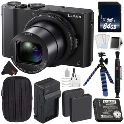 Panasonic LUMIX DMC-LX10 20.1MP Leica DC Optical Zoom Digital Camera Bundle With 64GB Memory Card + More