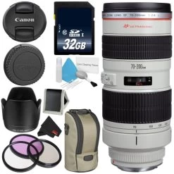 Canon® Canon EF 70-200mm F/2.8L USM Telephoto Zoom Lens Bundle For Canon SLR Digital Cameras Intl Model - Advanced