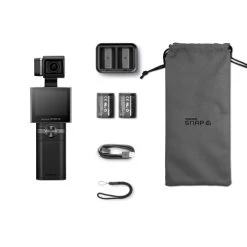 Thinkware SNAP-G Creator Battery Package Handheld 3-Axis Video Gimbal Stabilizer 4K Camera Vlog Influencer 60FPS 133.9° Wide Angle 2" LCD Touchscreen Live Stream Replaceable Battery AI Track Face ID