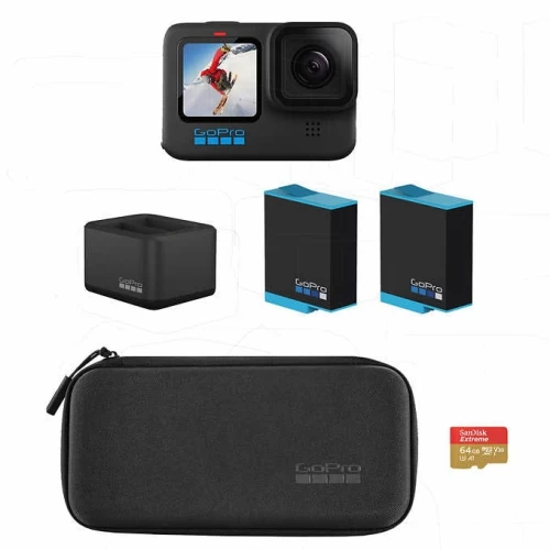 GoPro HERO10 Black MEGA Bundle - GoPro HERO 10 Black +2 Gopro Battery + The Handler Tripod + Compact Case + 64 GB MicroSD Card + Travel Case And +50 Action Camera Accessory 9 GoPro HERO10 Black MEGA Bundle - GoPro HERO 10 Black +2 Gopro Battery + The Handler Tripod + Compact Case + 64 GB MicroSD Card + Travel Case And +50 Action Camera Accessory - Image 7