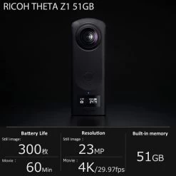 Refurbished (Grade A) - Ricoh Theta Z1 51GB Black 360° Camera -Outdoor Camera Shop 16345041 3