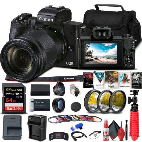 Canon EOS M50 Mark II Mirrorless Camera W/ EF-M 18-150mm Lens + More Bundle 3 Canon EOS M50 Mark II Mirrorless Camera W/ EF-M 18-150mm Lens + More Bundle