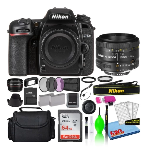 Nikon D7500 Digital Camera With 50mm F/1.8D Lens (1581) + 64GB Card + Bag (Intl) 3 Nikon D7500 Digital Camera With 50mm F/1.8D Lens (1581) + 64GB Card + Bag (Intl)