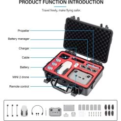 TOMAT Mini 2 Case Waterproof Hard Carrying Case Compatible With DJI Mini 2 Fly More Combo Accessories -Outdoor Camera Shop 16391085 3