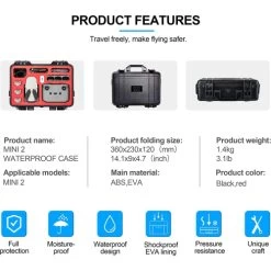TOMAT Mini 2 Case Waterproof Hard Carrying Case Compatible With DJI Mini 2 Fly More Combo Accessories -Outdoor Camera Shop 16391085 5