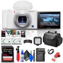 Sony ZV-1 Digital Camera + 64GB Memory Card + Photo Software + NP-BX1 + More