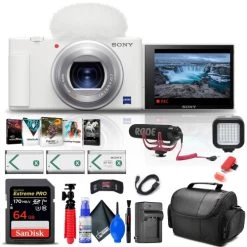 Sony ZV-1 Digital Camera + Pro Mic + 64GB Memory Card + Photo Software + More