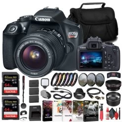 Canon® Canon EOS Rebel T6 DSLR Camera W/ 18-55mm Lens + 2 X 64GB Card + Filter + More