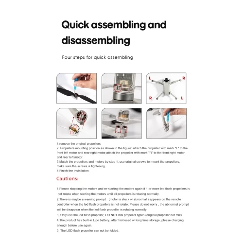 STARTRC Rechargeable LED Flash Propeller Quick-Release Flash Low-Noise For DJI Mini 3 Pro Drone (2-Pairs) 12 STARTRC Rechargeable LED Flash Propeller Quick-Release Flash Low-Noise For DJI Mini 3 Pro Drone (2-Pairs) - Image 10