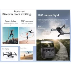 ISPEKTRUM ISKF101 Drone 4K Camera 3-Axis Gimbal Smart Hover 30-Min Flight RC Quadcopter With Advanced Auto Return, 1.2KM Video Transmission, Gravity Sensor 16 ISPEKTRUM ISKF101 Drone 4K Camera 3-Axis Gimbal Smart Hover 30-Min Flight RC Quadcopter With Advanced Auto Return, 1.2KM Video Transmission, Gravity Sensor -Outdoor Camera Shop 16573297 4