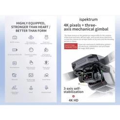 ISPEKTRUM ISKF101 Drone 4K Camera 3-Axis Gimbal Smart Hover 30-Min Flight RC Quadcopter With Advanced Auto Return, 1.2KM Video Transmission, Gravity Sensor 17 ISPEKTRUM ISKF101 Drone 4K Camera 3-Axis Gimbal Smart Hover 30-Min Flight RC Quadcopter With Advanced Auto Return, 1.2KM Video Transmission, Gravity Sensor -Outdoor Camera Shop 16573297 5