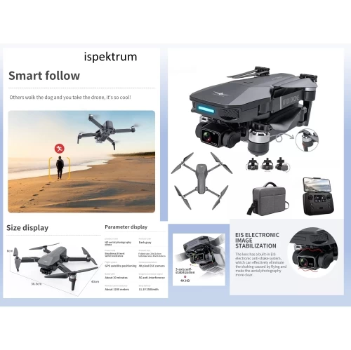 ISPEKTRUM ISKF101 Drone 4K Camera 3-Axis Gimbal Smart Hover 30-Min Flight RC Quadcopter With Advanced Auto Return, 1.2KM Video Transmission, Gravity Sensor 9 ISPEKTRUM ISKF101 Drone 4K Camera 3-Axis Gimbal Smart Hover 30-Min Flight RC Quadcopter With Advanced Auto Return, 1.2KM Video Transmission, Gravity Sensor - Image 7