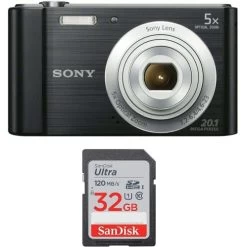 Refurbished (Good) - Sony DSCW800/B 20.1 MP Digital Camera (Black)