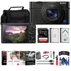 Sony Cyber-shot DSC-RX100 VII Digital Camera + 64GB Card + Case + NP-BX1 Battery + More